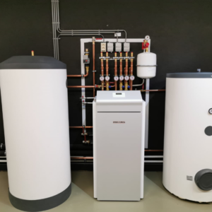 Stiebel Eltron warmtepomp in de showroom van Albreco