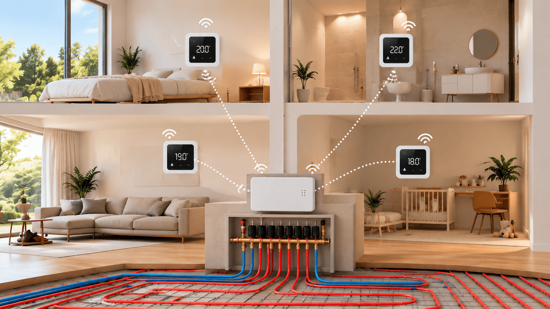 Slimme vloerverwarming in modern woning Albreco